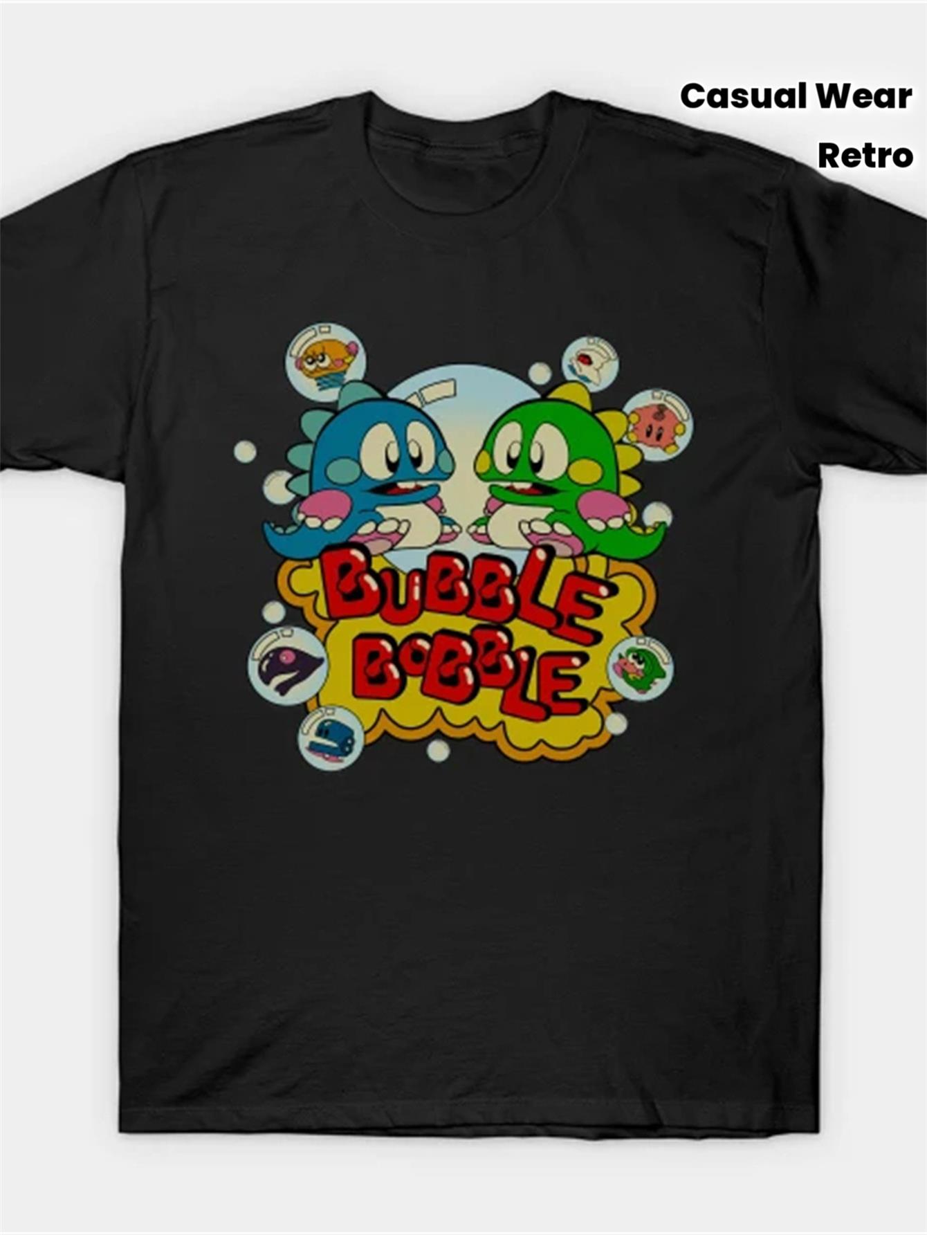 Retro Gaming Aesthetic - T-shirt rétro Bubble Bobble 1986 pour