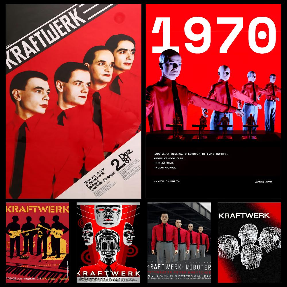 Retro Gaming Life - Affiche rétro Kraftwerk en PP auto-adhésive,