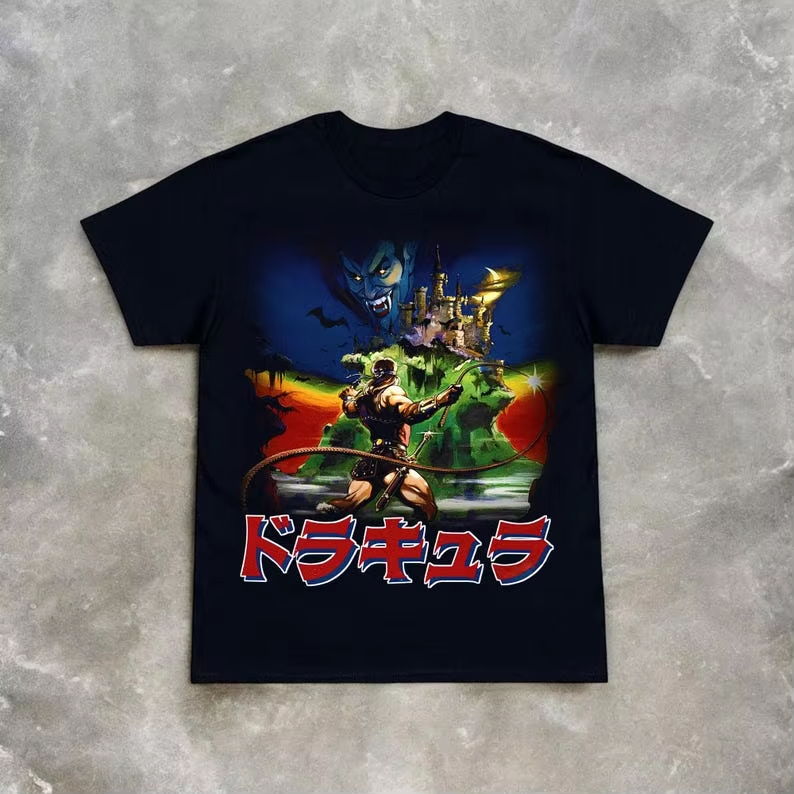 Retro Gaming Aesthetic - T-shirt rétro Castlevania NES Konami des