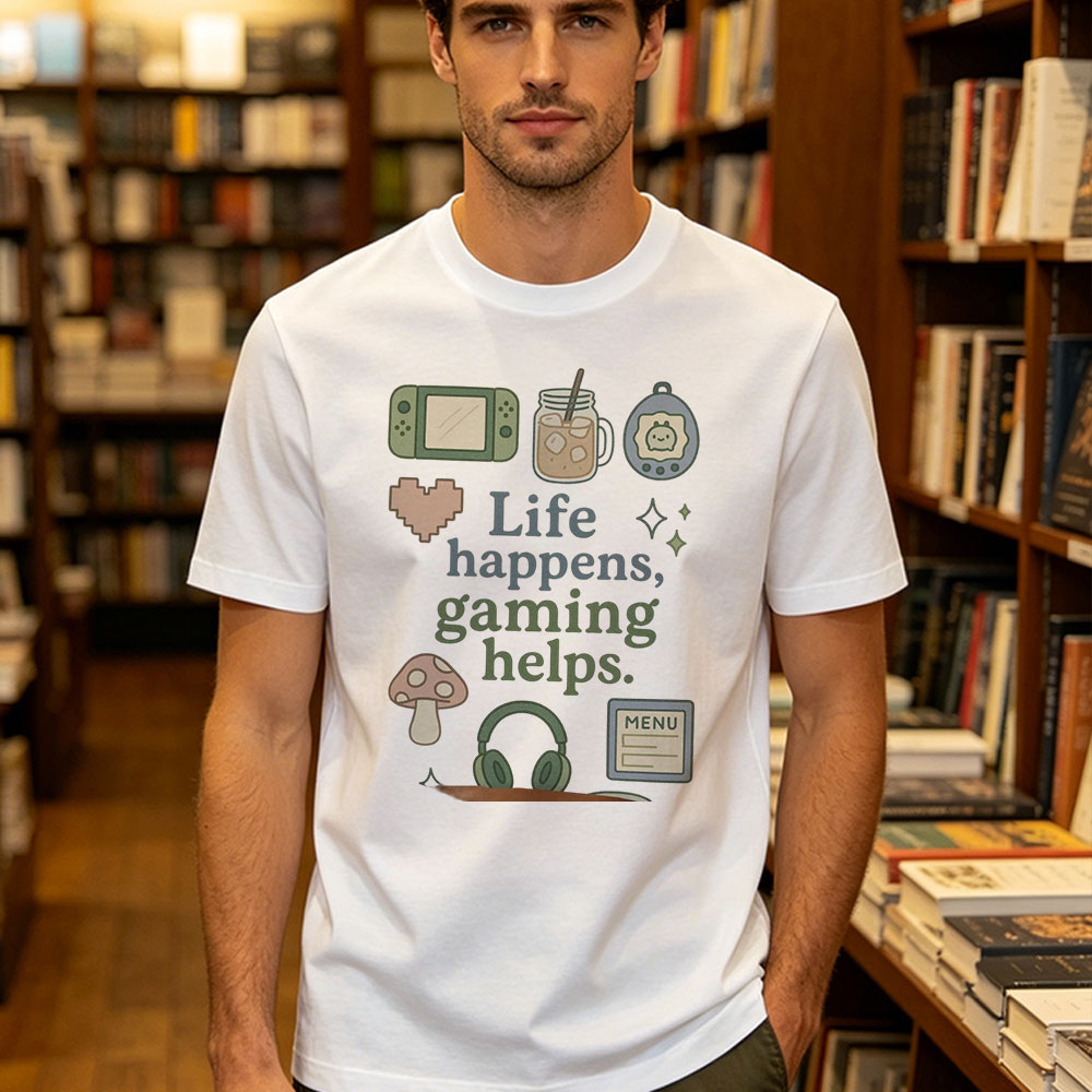 Retro Gaming Life - T-shirt unisexe avec motif de dessin