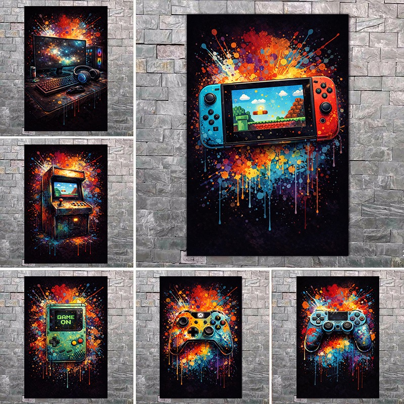 Retro Gaming Life - Décoration Murale Moderne pour Salle de