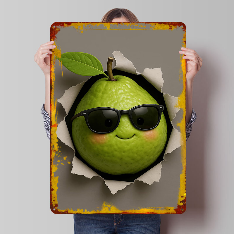 Retro Gaming Wallpaper - Affiche imprimée 'Cool Pear Bursting Through