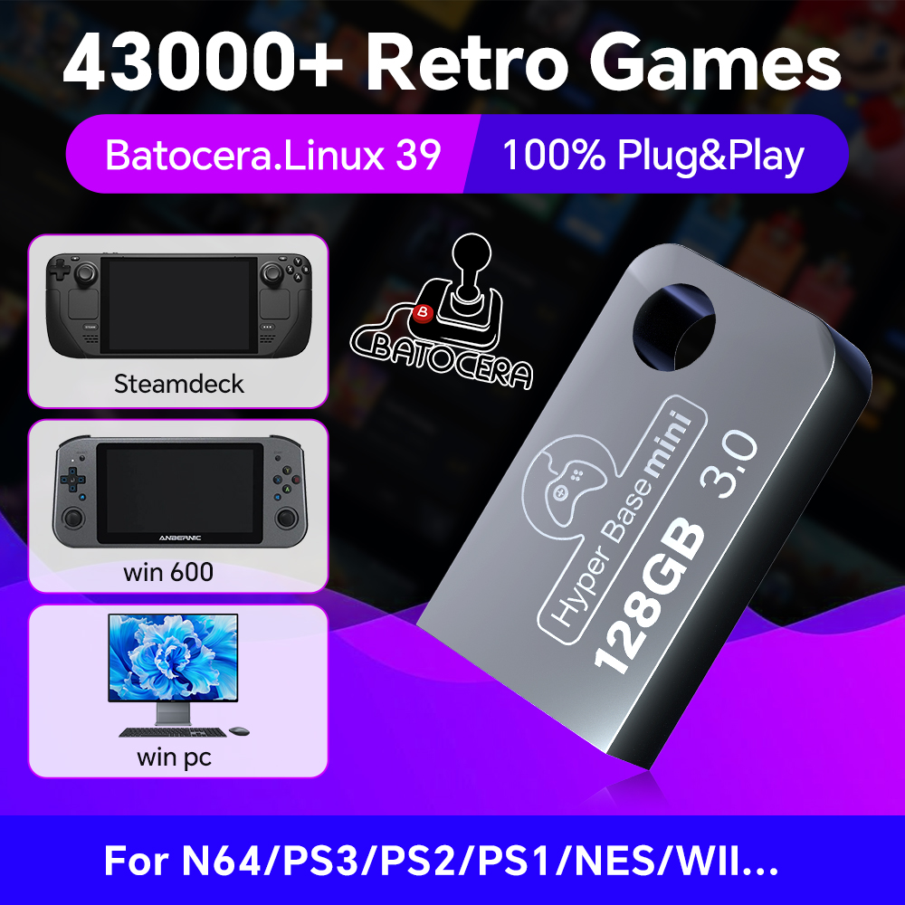 Retro Gaming Ps2 - Batocera 128G clé USB pour Windows