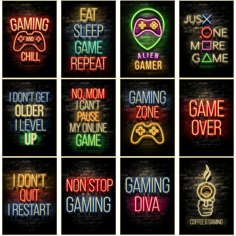 Retro Gaming Wallpaper - Affiches de jeu rétro en papier