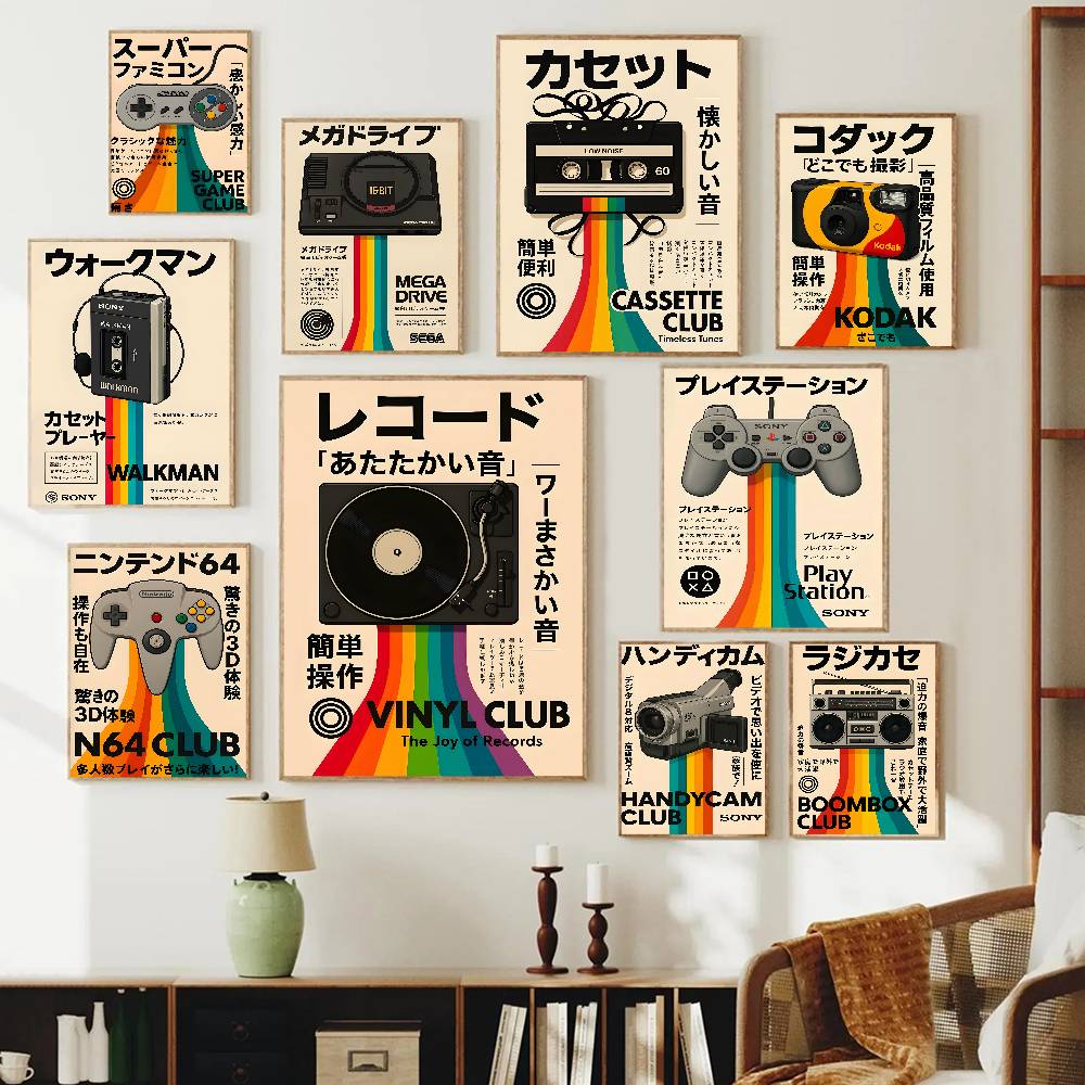 Retro Gaming Wallpaper - Affiche de console de jeu vintage