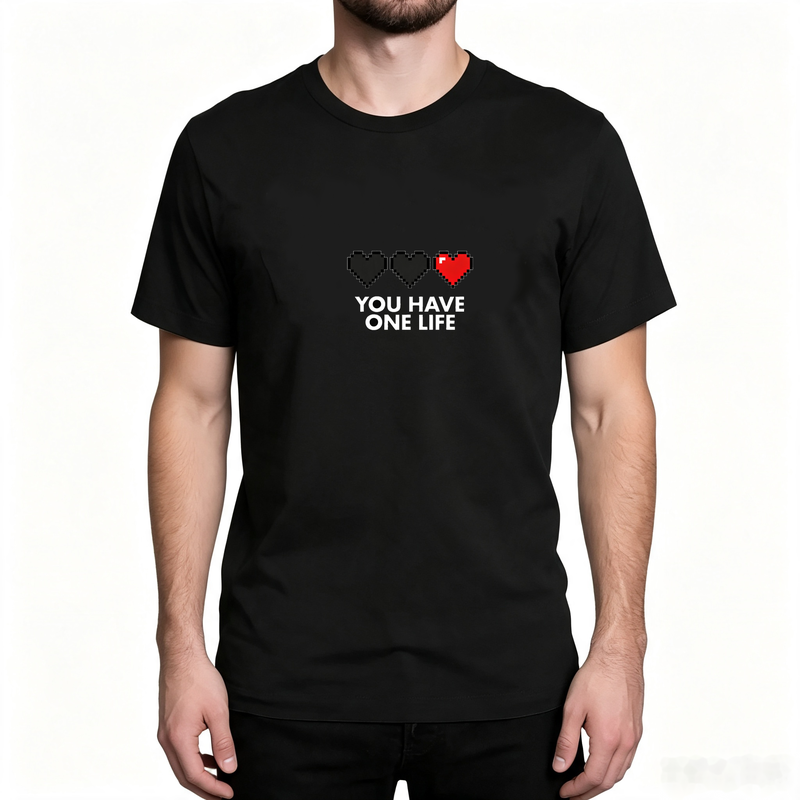 T-shirt Have One Life Pixel He - Retro Gaming Life avis et prix