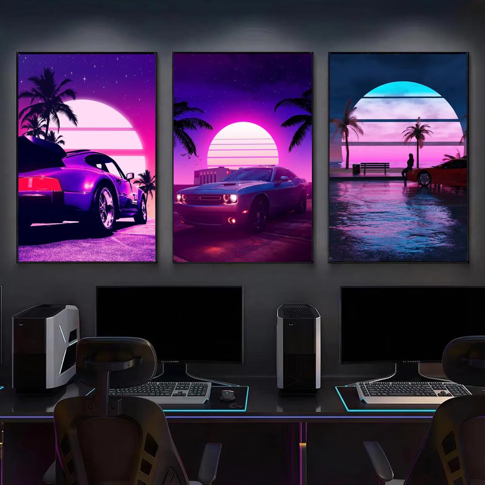 Affiche murale Cyberpunk rétro - Retro Gaming Wallpaper avis et prix
