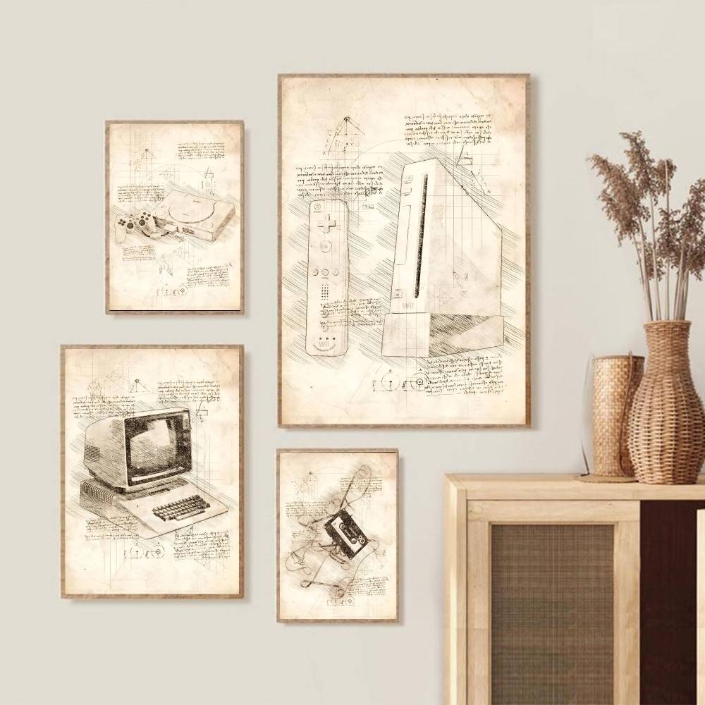 Affiches murales style Da Vinc - Retro Gaming Wallpaper avis et prix