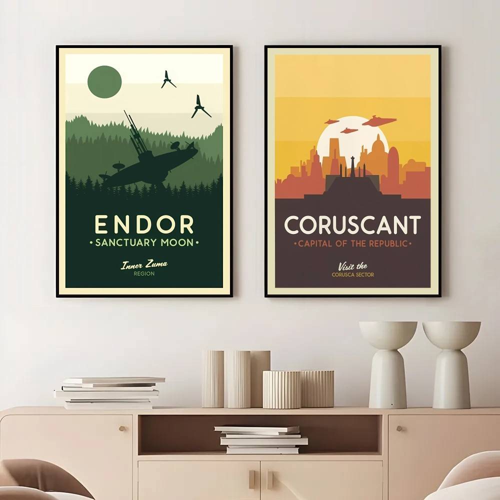 Affiche de voyage planétaire r - Retro Gaming Wallpaper avis et prix