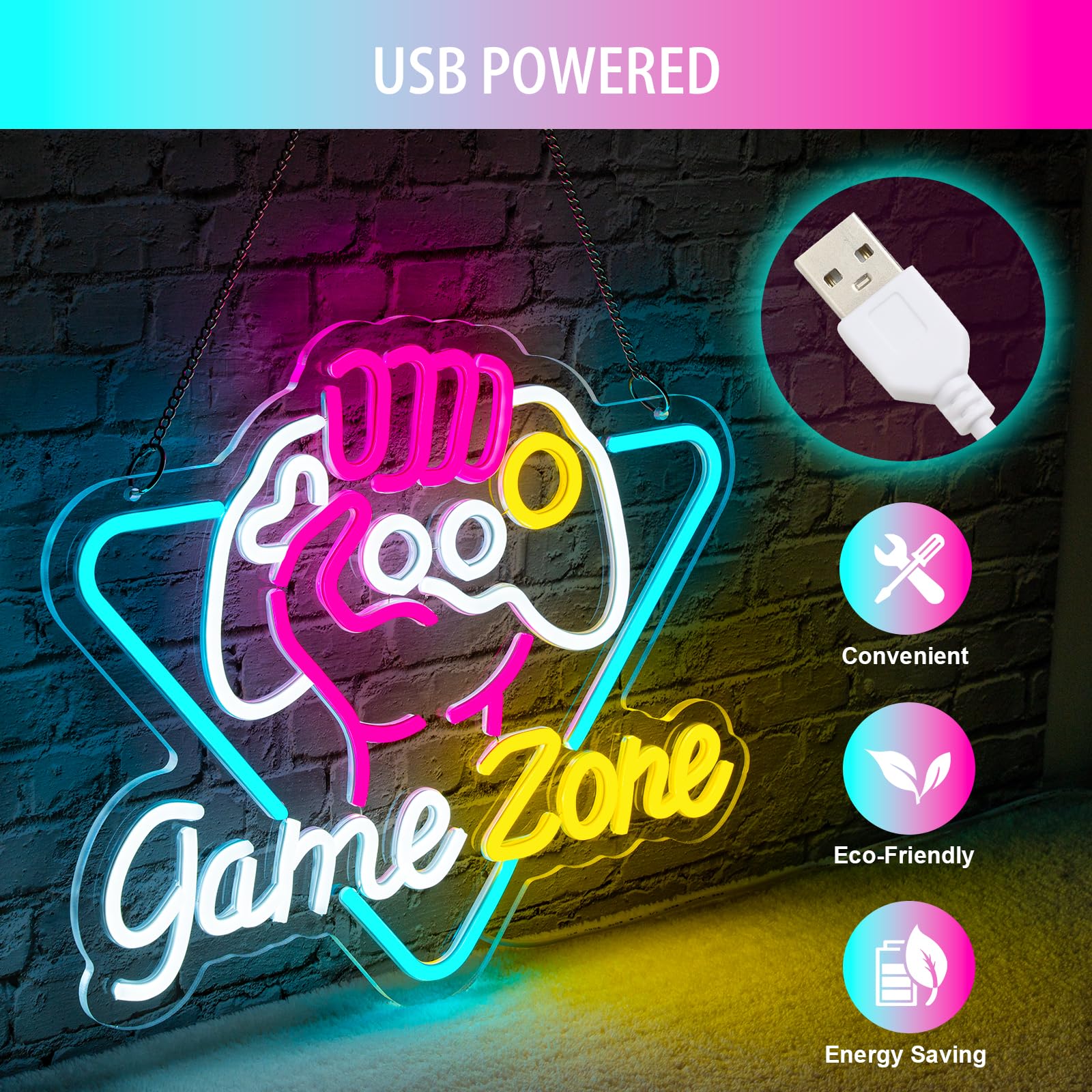 Game Zome Neon Sign LED Wall D - Retro Gaming Projector avis et prix
